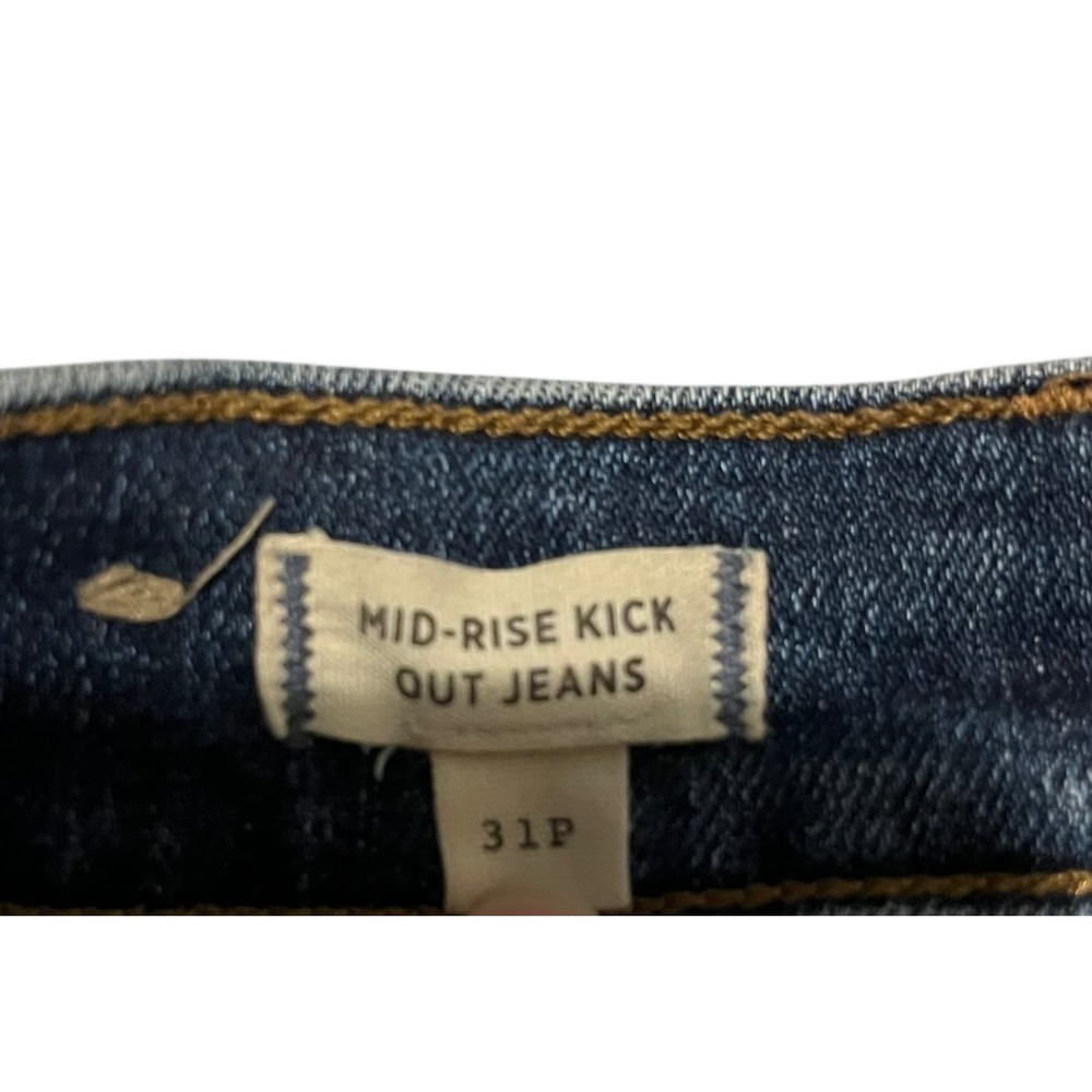 Madewell Mid-Rise Kick Out Jeans Dark Wash Raw Hem 31P‎ - Picture 4 of 5